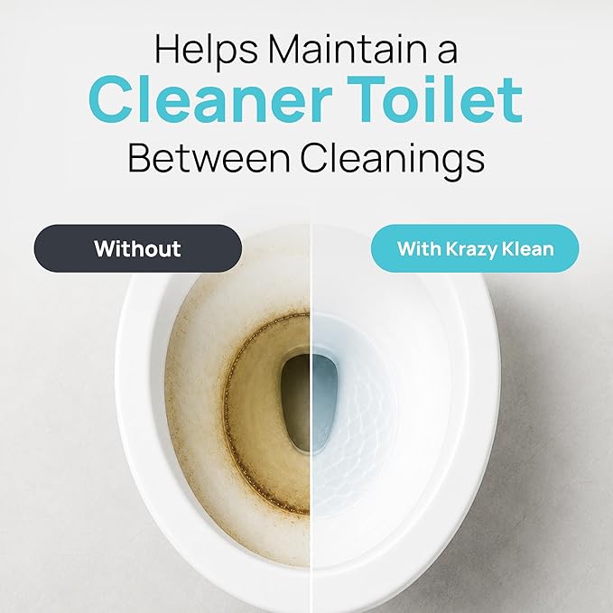 Krazy Klean Automatic Toilet Cleaner - Continuous Flush Cleaning System - Helps Reduce Buildup & Stains - Easy to Install, No Daily Scrubbing - 2 Count